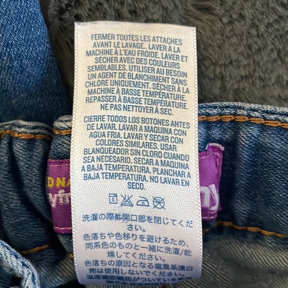 Boyfriend Skinny Jeans Mixed Denim Patchwork Distressed Old Navy Adjustable Sz 6 - Picture 7 of 7